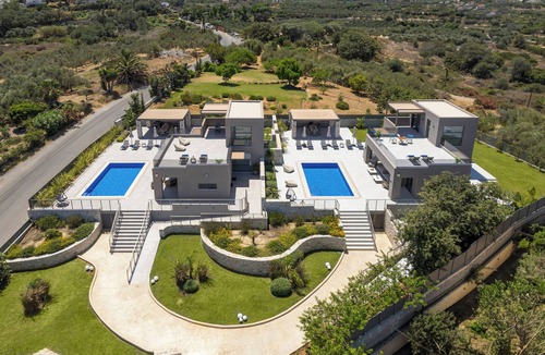 Kato Galatas Villa | Seafront Lux Estate Chania | Heated Pools Jacuzzis Saunas Gyms|Sleeps 20–24