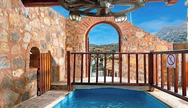 Elounda Monastiri Cretan sea view house with pool