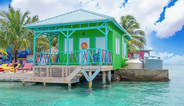 Green Parrotfish Overwater Cabana with Sunset Views Belize