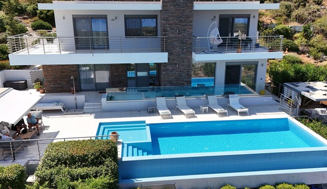 Luxury villa with infinity pool, sea &, mountain views