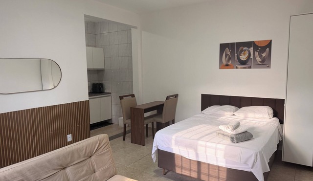 Private studio apartment with Smart TV and air conditioning.