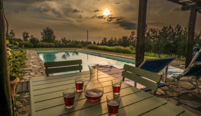 Single-level Villa, panoramic position, AC, 6x16m private Pool, Whirlpool & Spa