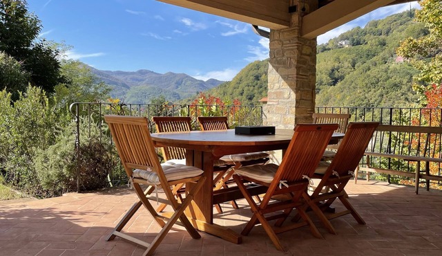Villa with large pool (15m x 5m) in panoramic position close to Bagni di Lucca